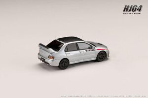 Hobby Japan 64 Mitsubishi Lancer Evolution 9 MR GSR JDM Custom With Engine Display Model Cool Silver Metallic - Image 2