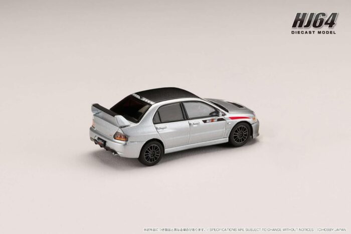Hobby Japan 64 Mitsubishi Lancer Evolution 9 MR GSR JDM Custom With Engine Display Model Cool Silver Metallic - Image 2