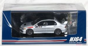 Hobby Japan 64 Mitsubishi Lancer Evolution 9 MR GSR JDM Custom With Engine Display Model Cool Silver Metallic - Image 4